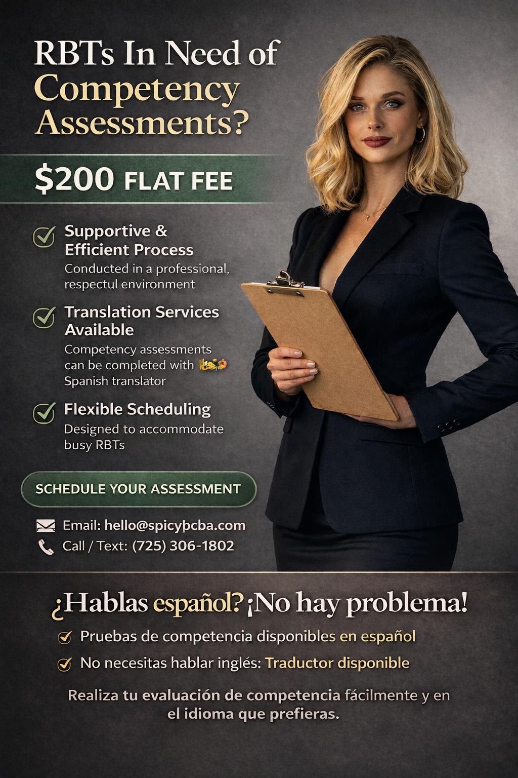 RBT Competency Assessment — Flat Fee ($200) | English or Spanish